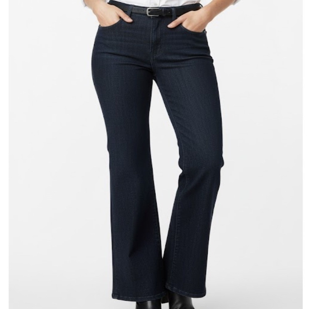 Editor Women's Jeans Size 2L Dark Wash Wide Leg‎ Denim  Flattering Fit Express